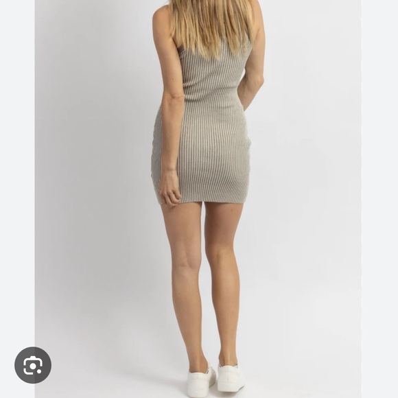 Labeye - Sunrays Two Tone Mini Dress in Taupe, M - Picture 2 of 7